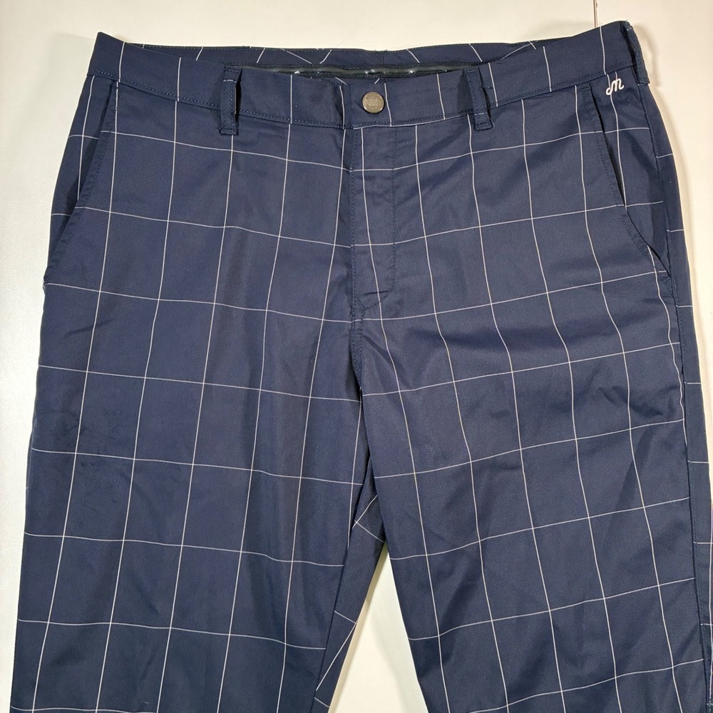 Bonobos Maide Golf Pants 36x36 Navy Blue Windowpane Plaid‎ Performance